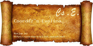 Csordás Evelina névjegykártya